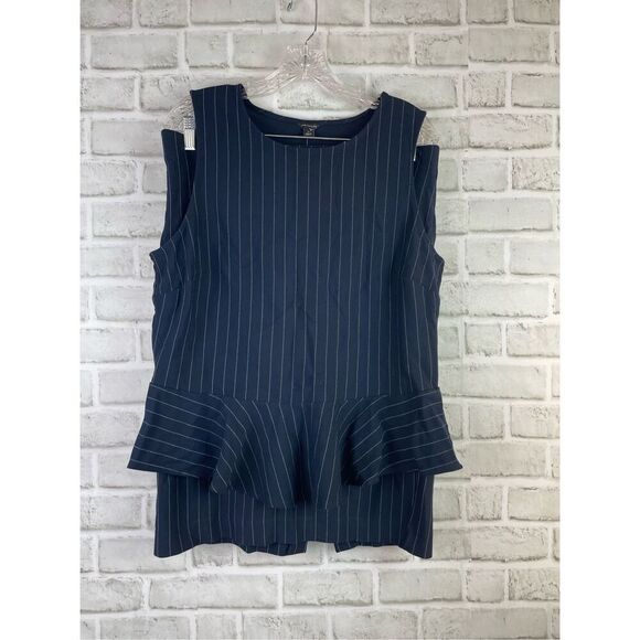 Ann Taylor 2 Piece Suit Size 12 Navy Pin Stripe - Picture 1 of 8